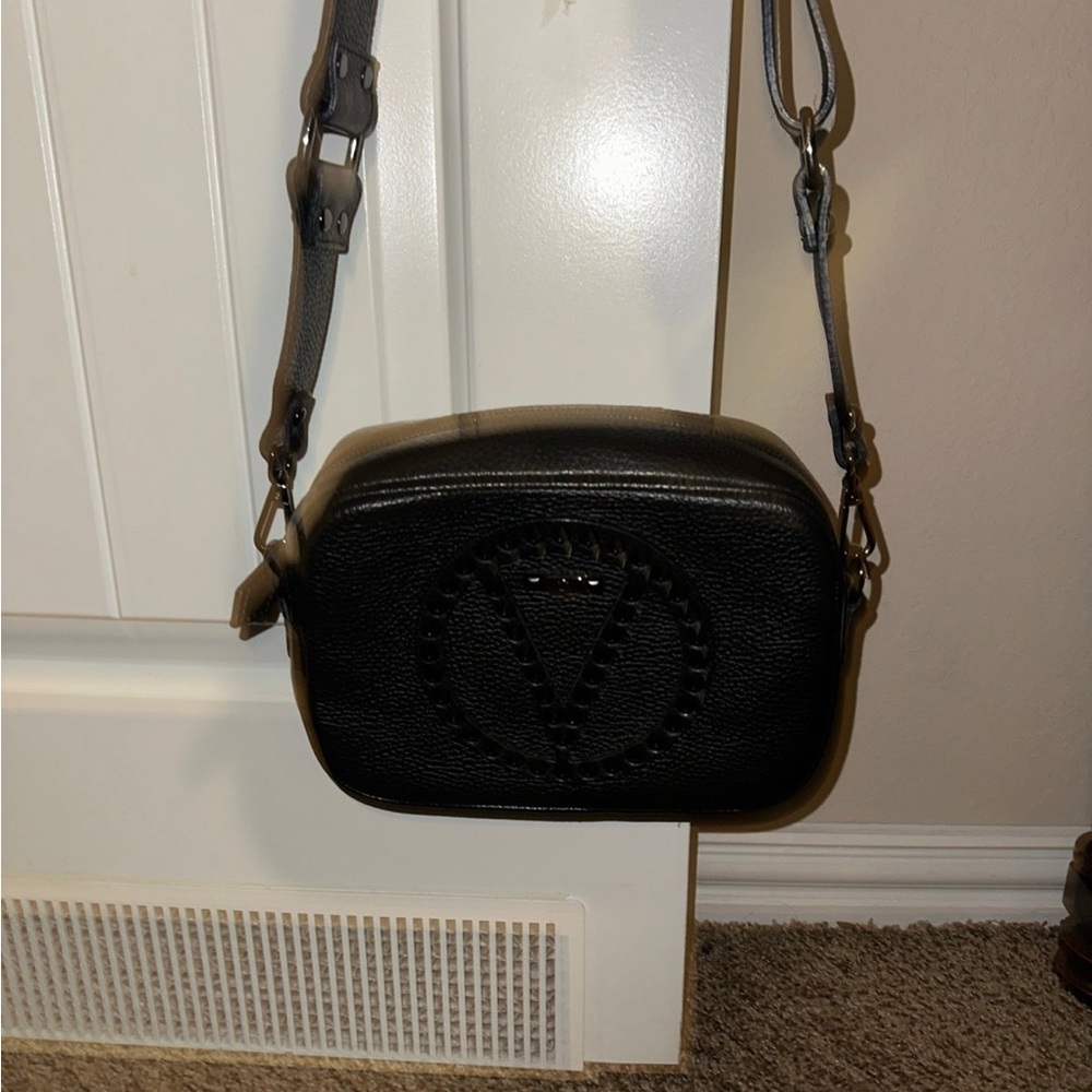Valentino Black Crossbody Bag with Textured Finish
